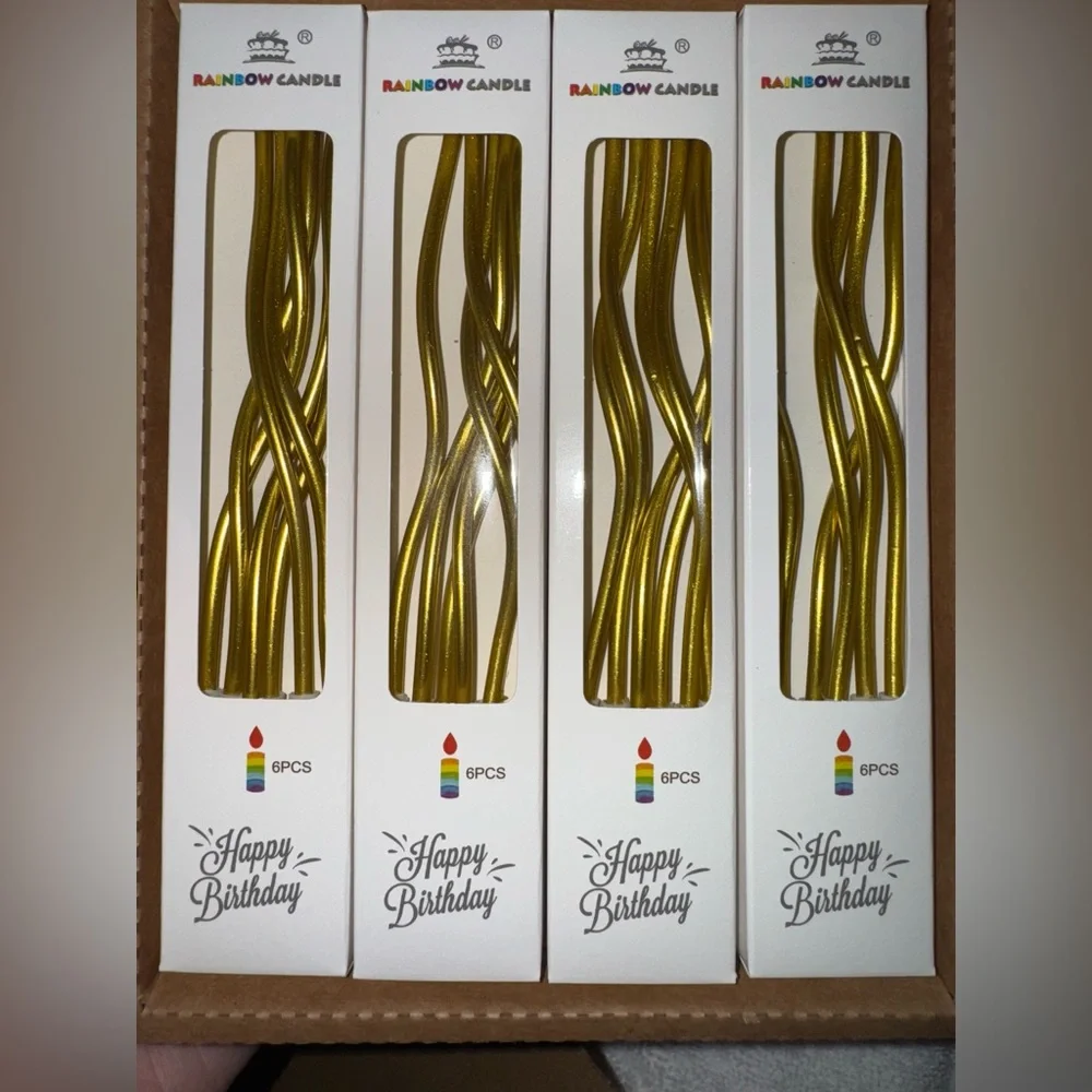 Spiral Gold Candle Set